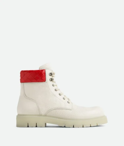 Bottega Haddock Lace-Up Ankle White Boot