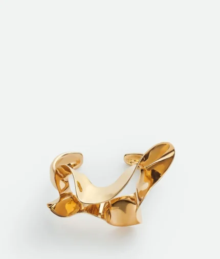 Bottega Veneta Anemone Cuff Golden Bracelets