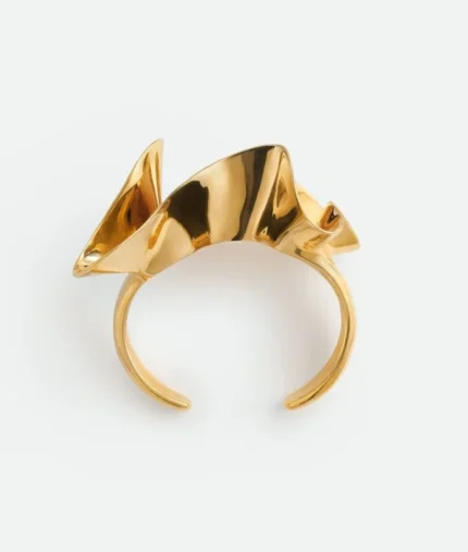 Bottega Veneta Anemone Cuff Golden Bracelets