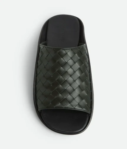 Bottega Veneta Dark Green Wave Sandals
