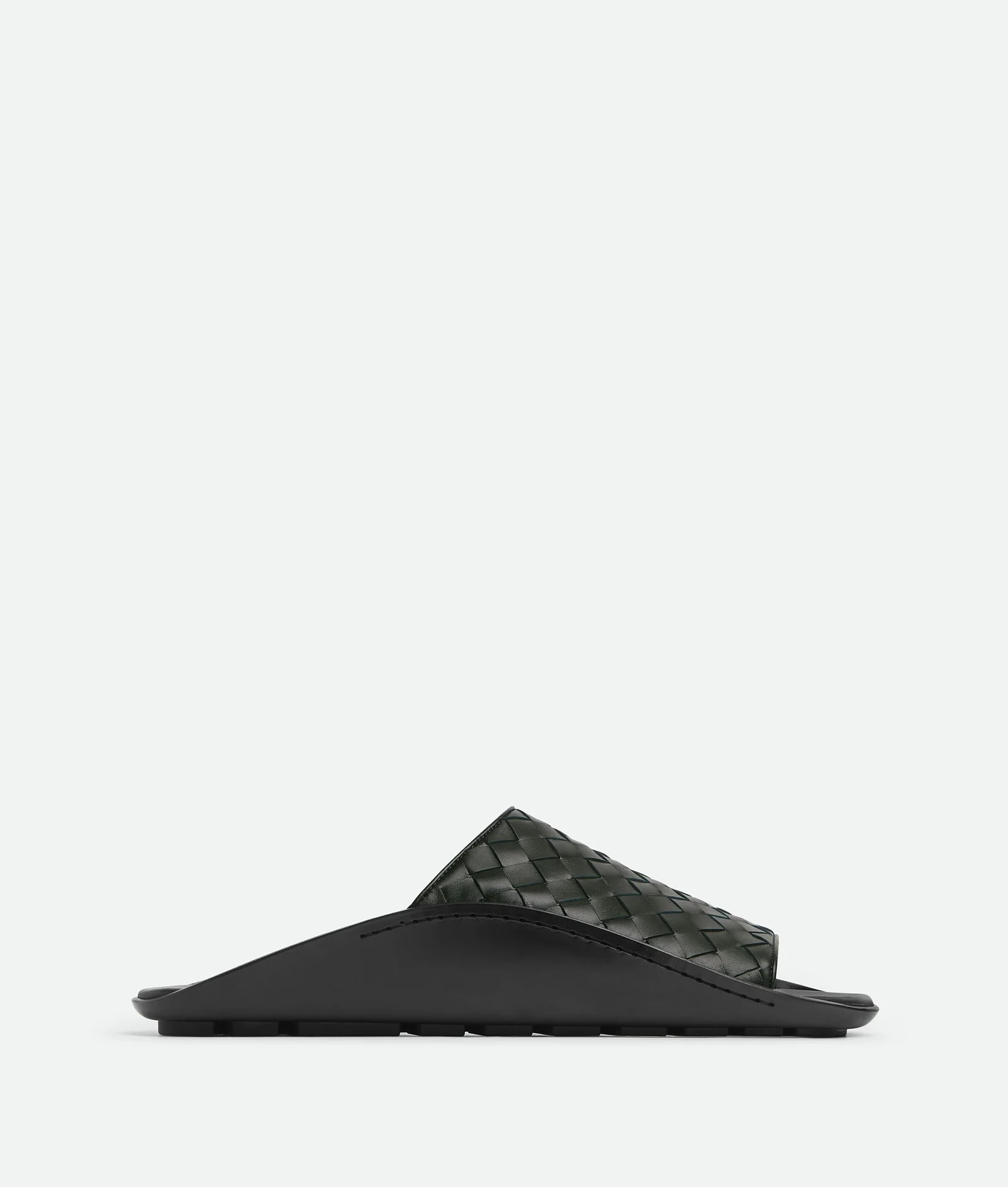 Bottega Veneta Dark Green Wave Sandals (2) Bottega Veneta Dark Green Wave Sandals