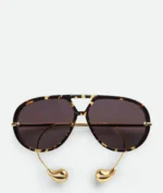 Bottega Veneta Drop Aviator Sunglasses Brown