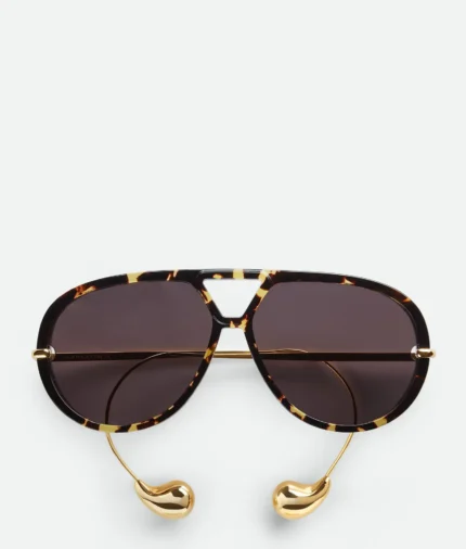 Bottega Veneta Drop Aviator Sunglasses Brown